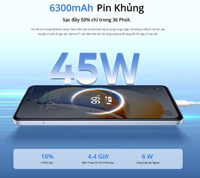 Sạc đầy 50% chỉ trong 36 ph&uacute;t