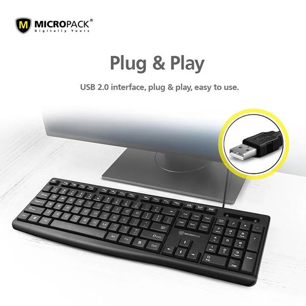 Bàn Phím Có Dây MicroPack Office Lite 2 K-206 Chính Hãng
