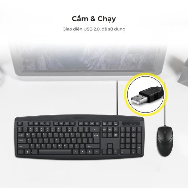 Bộ Bàn Phím Chuột Có Dây MicroPack Combo Lite KM-2003 Chính Hãng