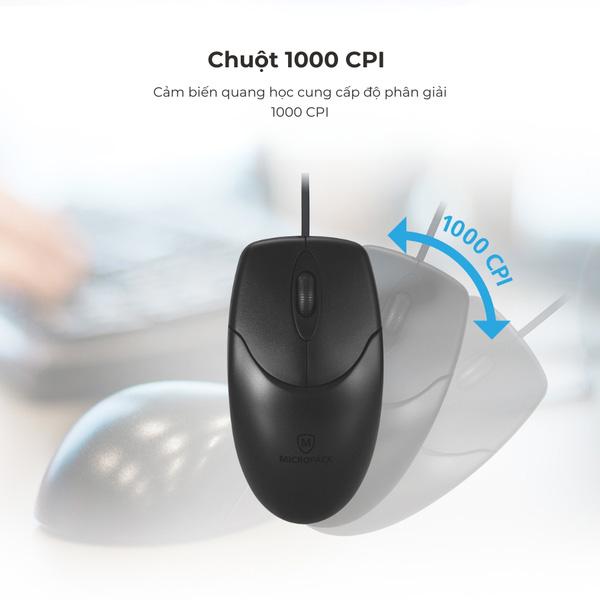 Bộ Bàn Phím Chuột Có Dây MicroPack Combo Lite KM-2003 Chính Hãng