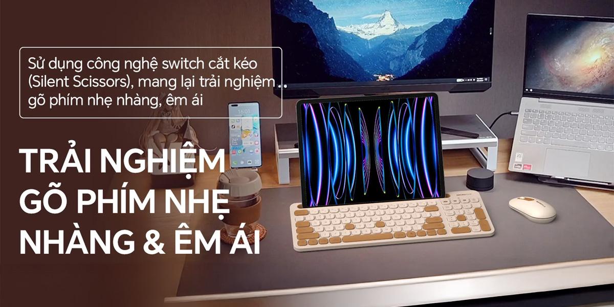 Bộ Bàn Phím Chuột Không Dây MicroPack Lifestyle KM-238W Chính Hãng