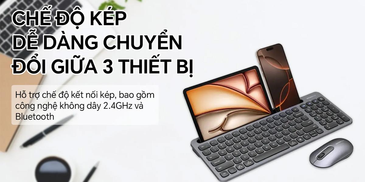 Bộ Bàn Phím Chuột Không Dây MicroPack Lifestyle KM-238W Chính Hãng
