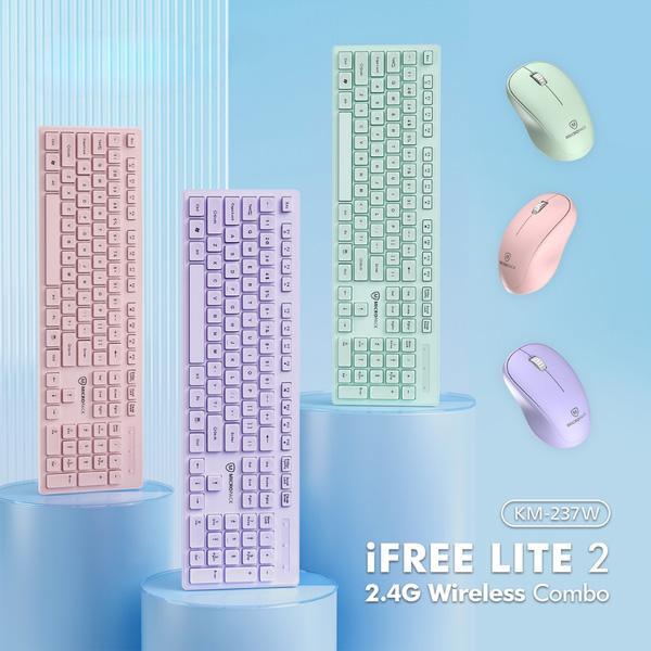 Bộ Bàn Phím Chuột Không Dây MicroPack iFRee Lite 2 KM-237W Chính Hãng