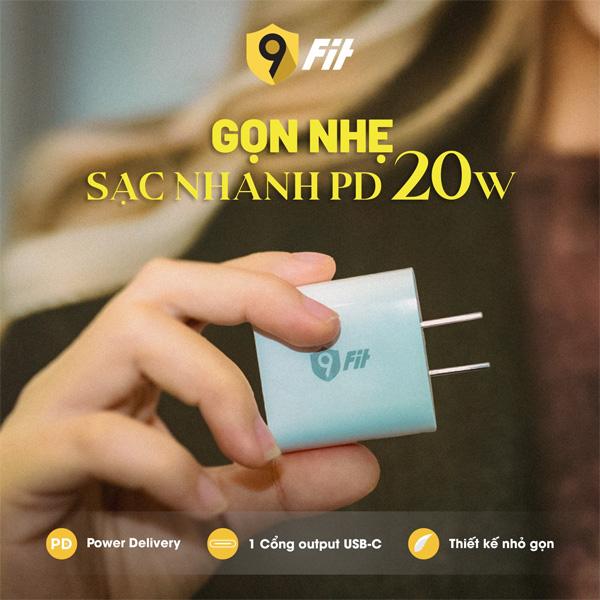 Củ Sạc Nhanh 9Fit PD 20W 1 Type-C Chính Hãng