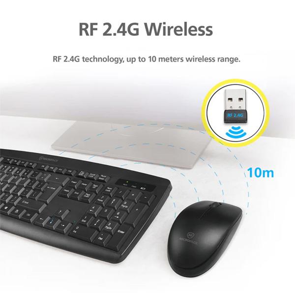 Bộ Bàn Phím Chuột Không Dây MicroPack iFree Lite KM-203W Chính Hãng