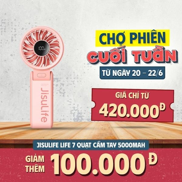 Quạt cầm tay mini Jisulife Life 7 5000mAh Chính Hãng