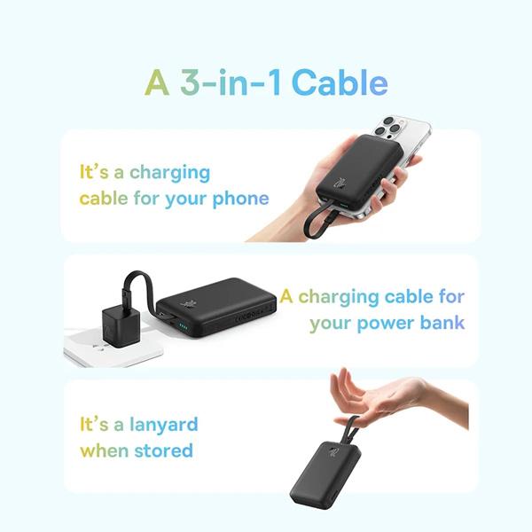 Pin Sạc Dự Phòng Không Dây Baseus Magnetic Mini Wireless 10.000mAh 20W