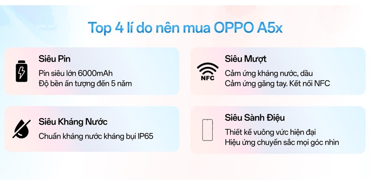 Oppo A5x 4GB/128GB Chính Hãng