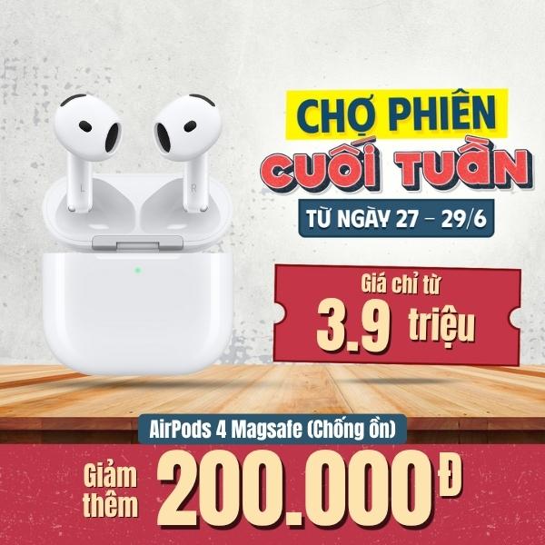Tai nghe Apple AirPods 4 Magsafe (Chống ồn) Chính Hãng VN/A