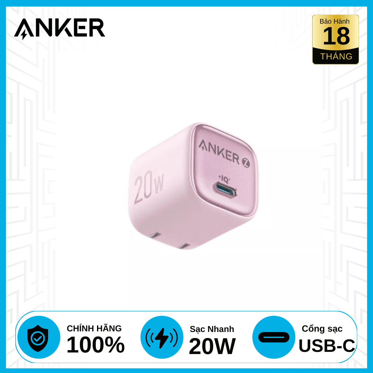 Củ sạc nhanh Anker Zolo A2699 20W chính hãng