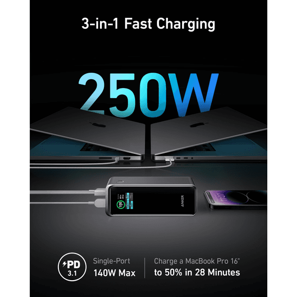 Pin sạc dự phòng Anker Prime A1340 2C1A 27650mAh 250W chính hãng 