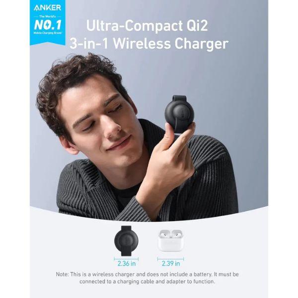 Đế sạc Anker không dây Maggo 3 trong 1 gập B25M8 Chính Hãng 
