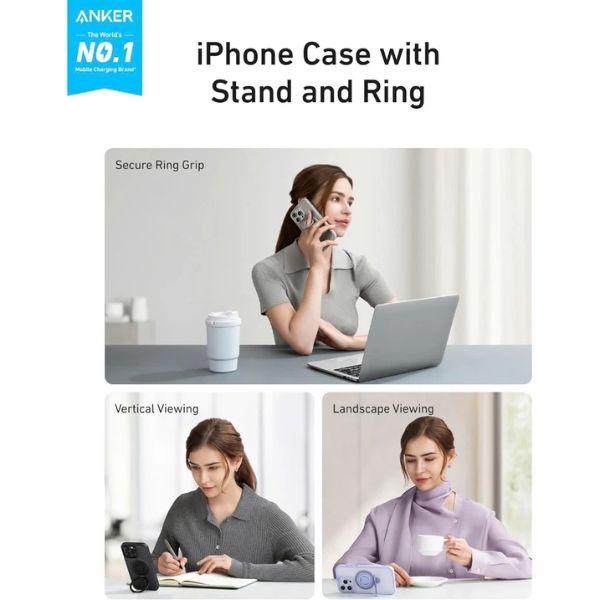Ốp Lưng Anker MagGo Magnetic A90H1H0A 360° Ring Stand iPhone 16 Pro Chính Hãng 
