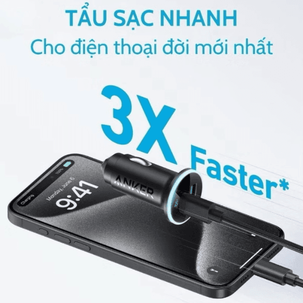 Sạc Ô tô Anker 323 1C1A 52.5W A2735 Chính Hãng 