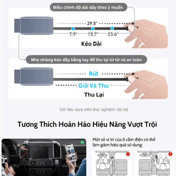 Sạc Ô tô Anker nano 75W tích hợp cáp USB-C A2738 Chính Hãng 