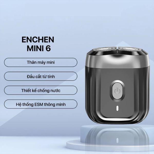Máy cạo râu Enchen Mini 6 Lưỡi Dao Tự Mài Chống Nước IPX6 Chính Hãng