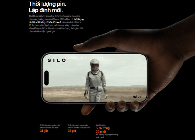 Thời lượng Pin l&acirc;u nhất từ trước đến nay