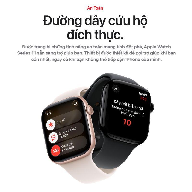 Apple Watch Series 11 42mm GPS + Cellular Viền Nhôm Dây Cao Su Chính Hãng Apple Việt Nam