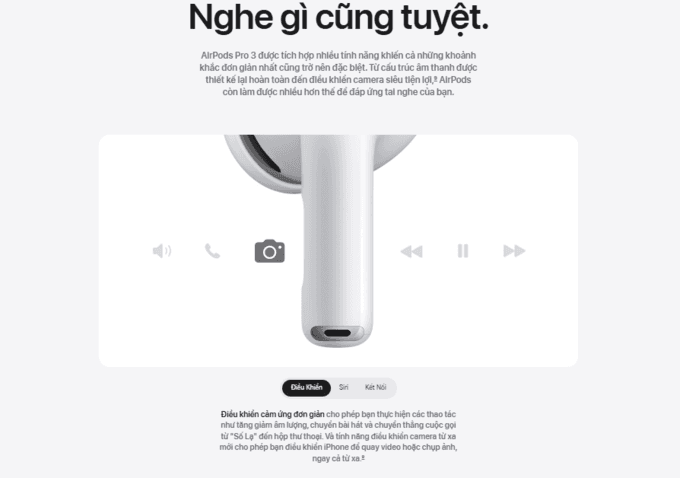 Điều khiển cảm ứng v&agrave; Siri th&ocirc;ng minh