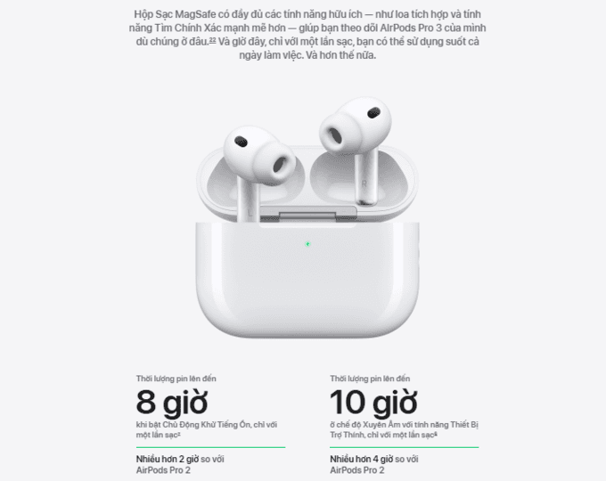 Thời lượng pin v&agrave; hộp sạc MagSafe th&ocirc;ng minh