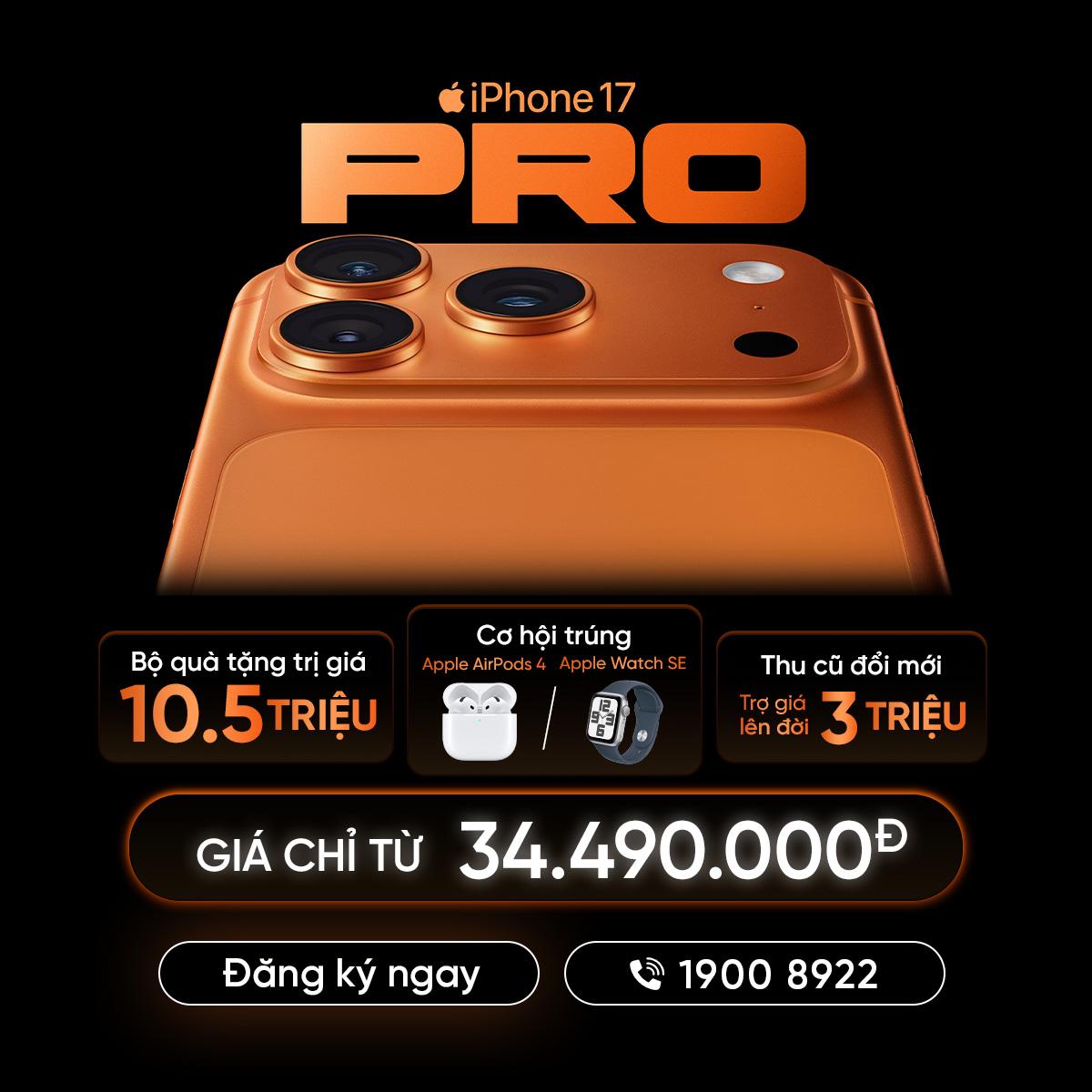 Đặt trước iPhone 17 Series Chính Hãng Apple Việt Nam