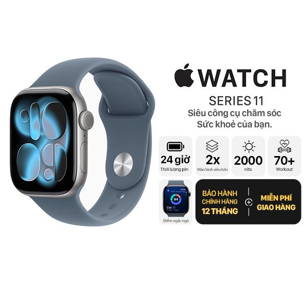 Apple Watch Series 11 46mm GPS + Cellular Viền Nhôm Dây Cao Su Chính Hãng Apple Việt Nam