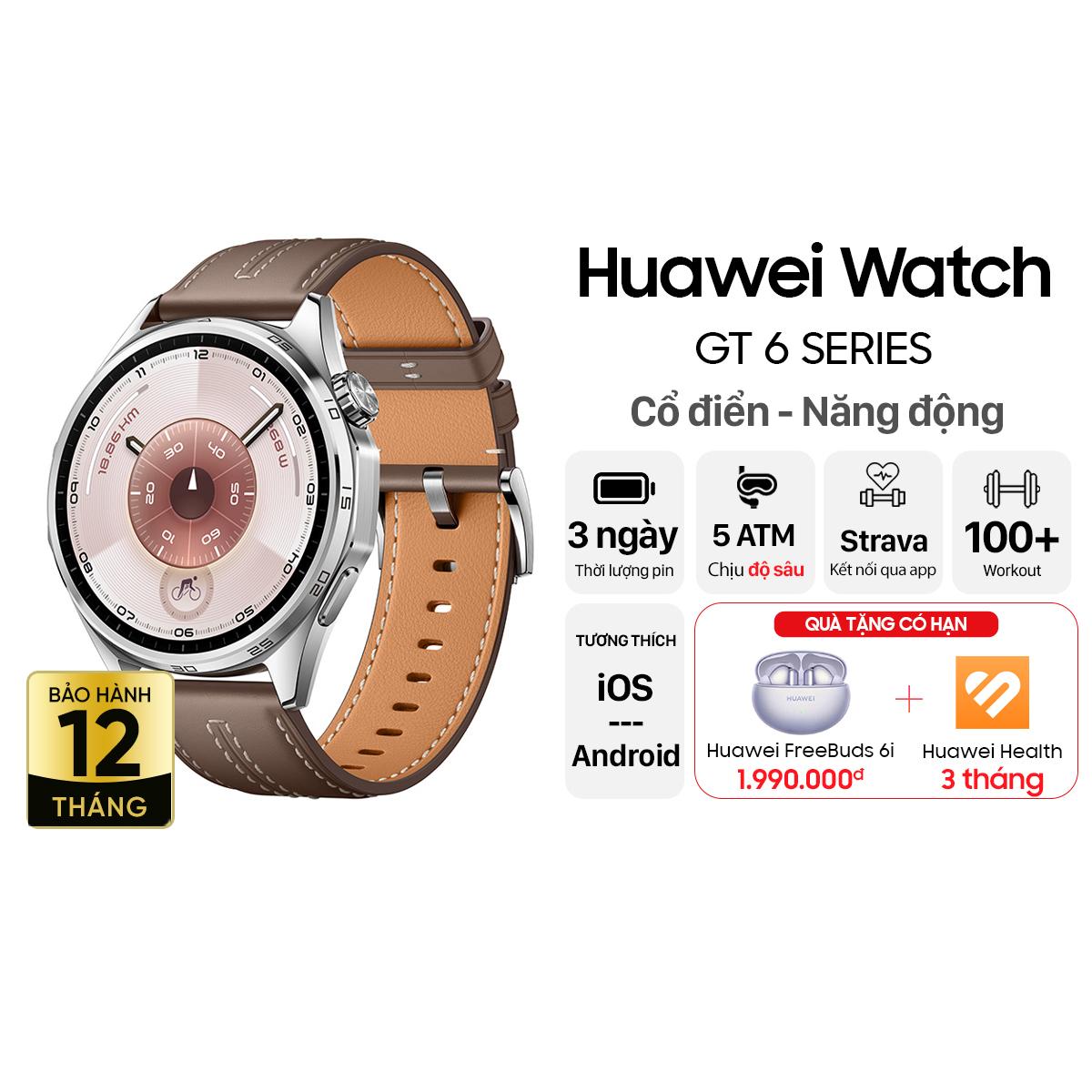 Đồng hồ thông minh Huawei Watch GT6 46mm - Dây Da