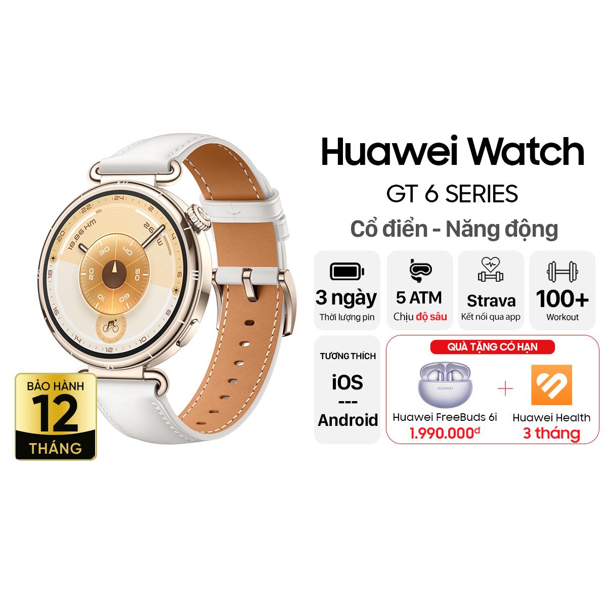 Đồng hồ thông minh Huawei Watch GT6 41mm - Dây Da