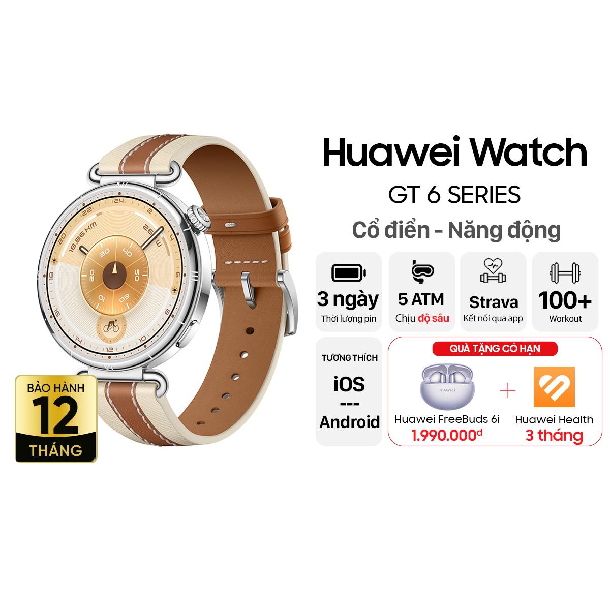 Đồng hồ thông minh Huawei Watch GT6 41mm - Dây Da