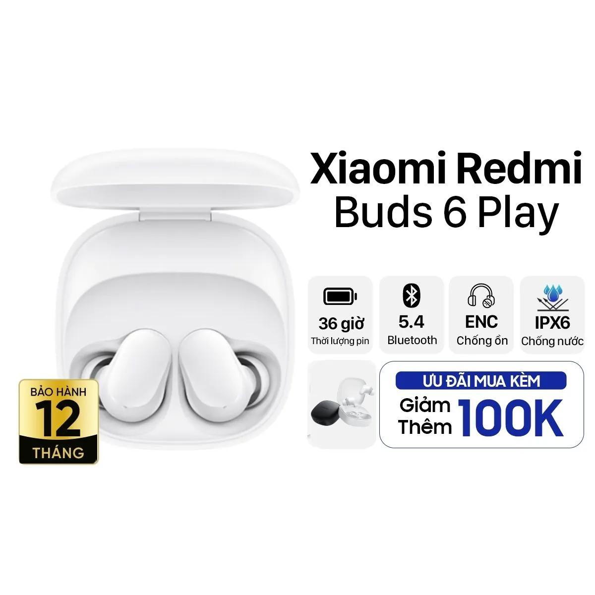 Tai Nghe Bluetooth True Wireless Xiaomi Redmi Buds 6 Play Chính Hãng