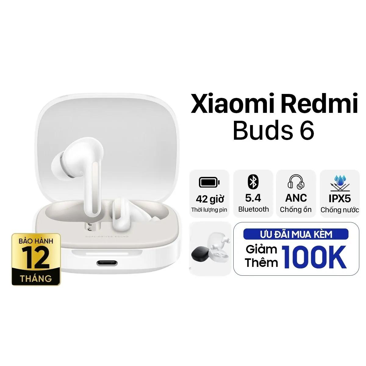Tai nghe Bluetooth True Wireless Xiaomi Redmi Buds 6 Chính Hãng 