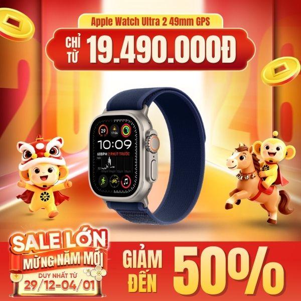 Apple Watch Ultra 2 49mm GPS + Cellular Viền Titanium Tự Nhiên Dây Trail Chính Hãng Apple Việt Nam