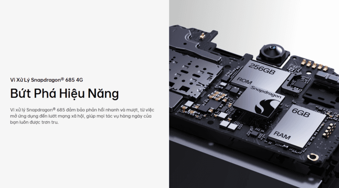 Hiệu năng ổn định với Snapdragon&reg; 685 4G
