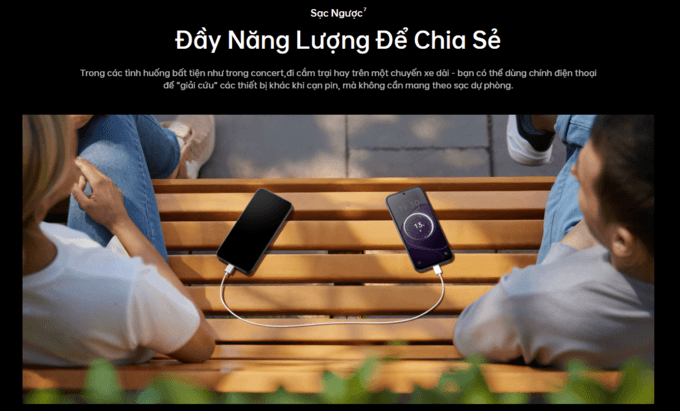 M&aacute;y c&ograve;n hỗ trợ sạc ngược