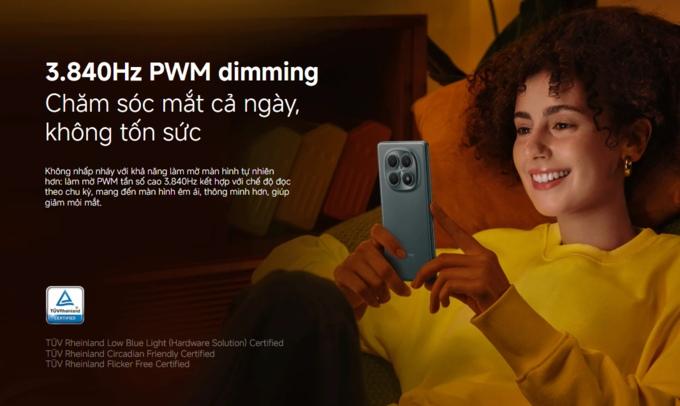 C&ocirc;ng nghệ PWM dimming 3.840Hz