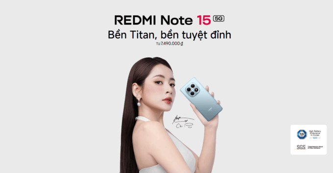 Xiaomi Redmi Note 15 5G 6GB 128GB gi&aacute;
