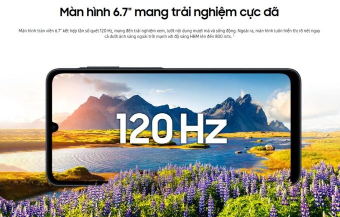 M&agrave;n h&igrave;nh 6.7 inch 120Hz giải tr&iacute; cực đ&atilde;