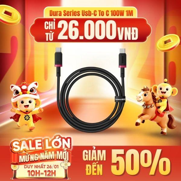 Cáp Baseus Dura Series Usb-C To C 100W 1m