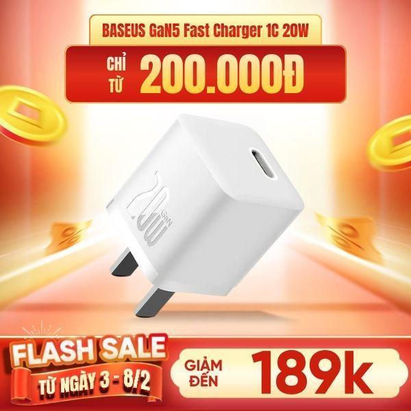 Củ Sạc BASEUS GaN5 Fast Charger 1C 20W
