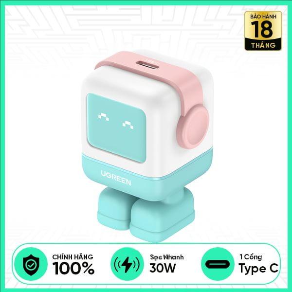 Củ Sạc Nhanh UGREEN GaN Nexode Robot USB-C 30W