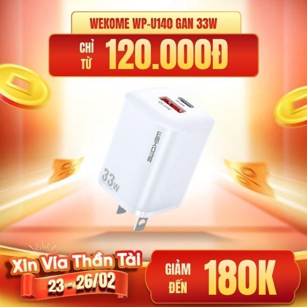 Củ Sạc WEKOME WP-U140 GaN 33W A+C