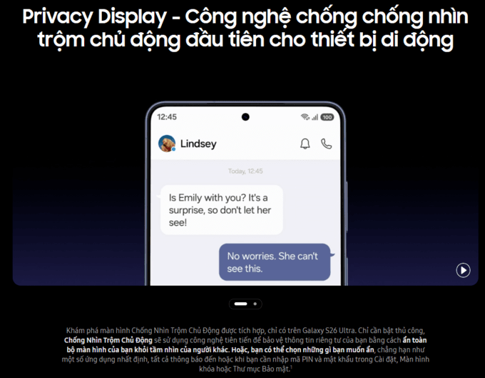 Privacy Display &ndash; Chống nh&igrave;n trộm chủ động