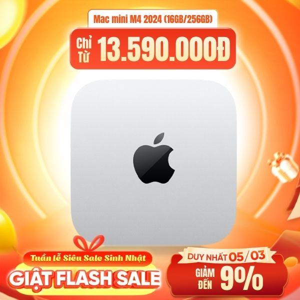 Mac mini M4 2024 10 CPU 10 GPU (16GB/256GB) | Chính Hãng Apple Việt Nam