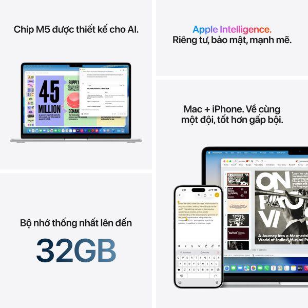 MacBook Air M5 13 Inch 10 CPU 10 GPU (24GB/1TB) | Chính Hãng Apple Việt Nam