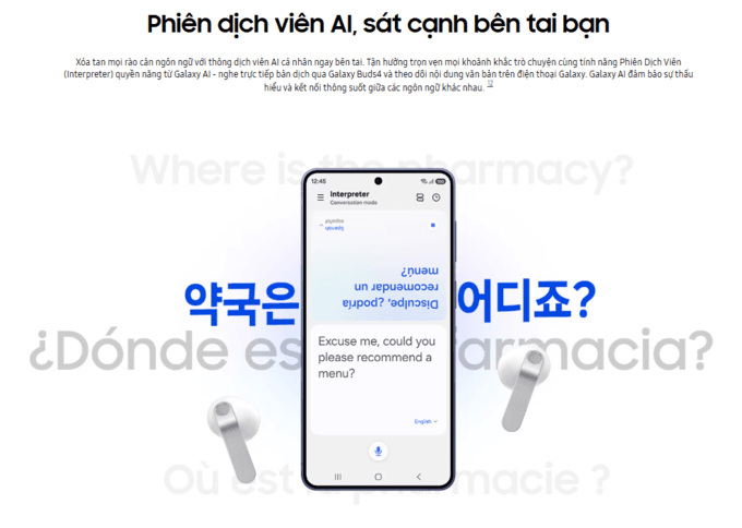 t&iacute;nh năng AI tr&ecirc;n Galaxy Buds4