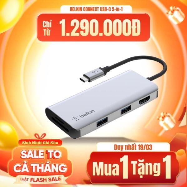 Hub chuyển đổi BELKIN CONNECT USB-C 5-in-1