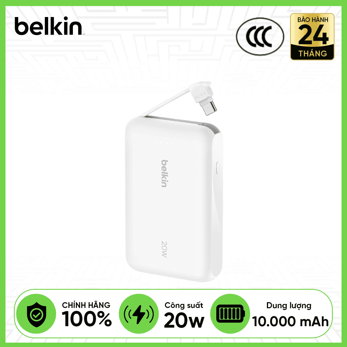 Pin Sạc Dự Phòng Belkin Boost Charge 10000mAh PD 20W