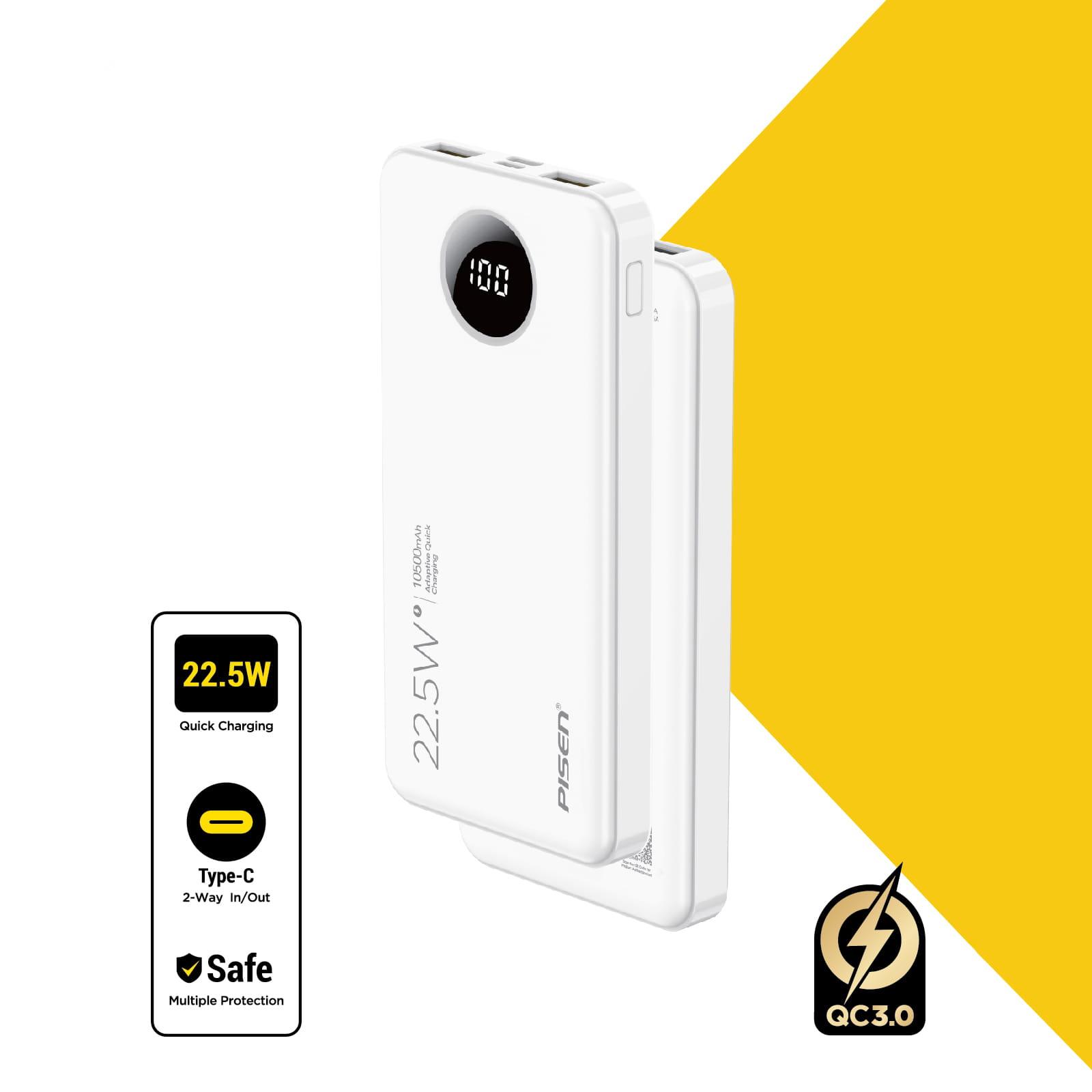 Pin Sạc Dự Phòng Pisen PRO Power Cube 22.5W 10500mAh Chính Hãng