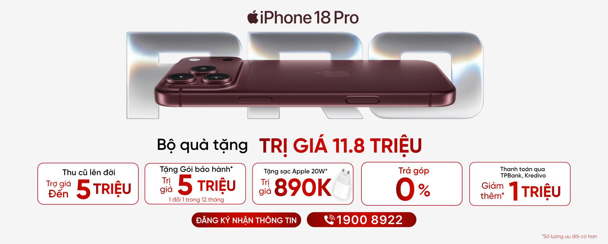 ĐĂNG KÝ NHẬN THÔNG TIN IPHONE 18 PRO | PRO MAX