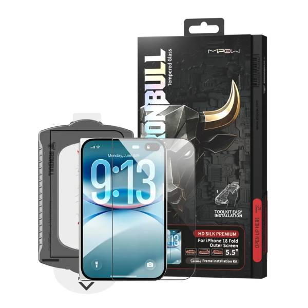 Cường lực trong suốt MIPOW IRONBULL HD Silk Premium có khung trợ dán cho iPhone Duo